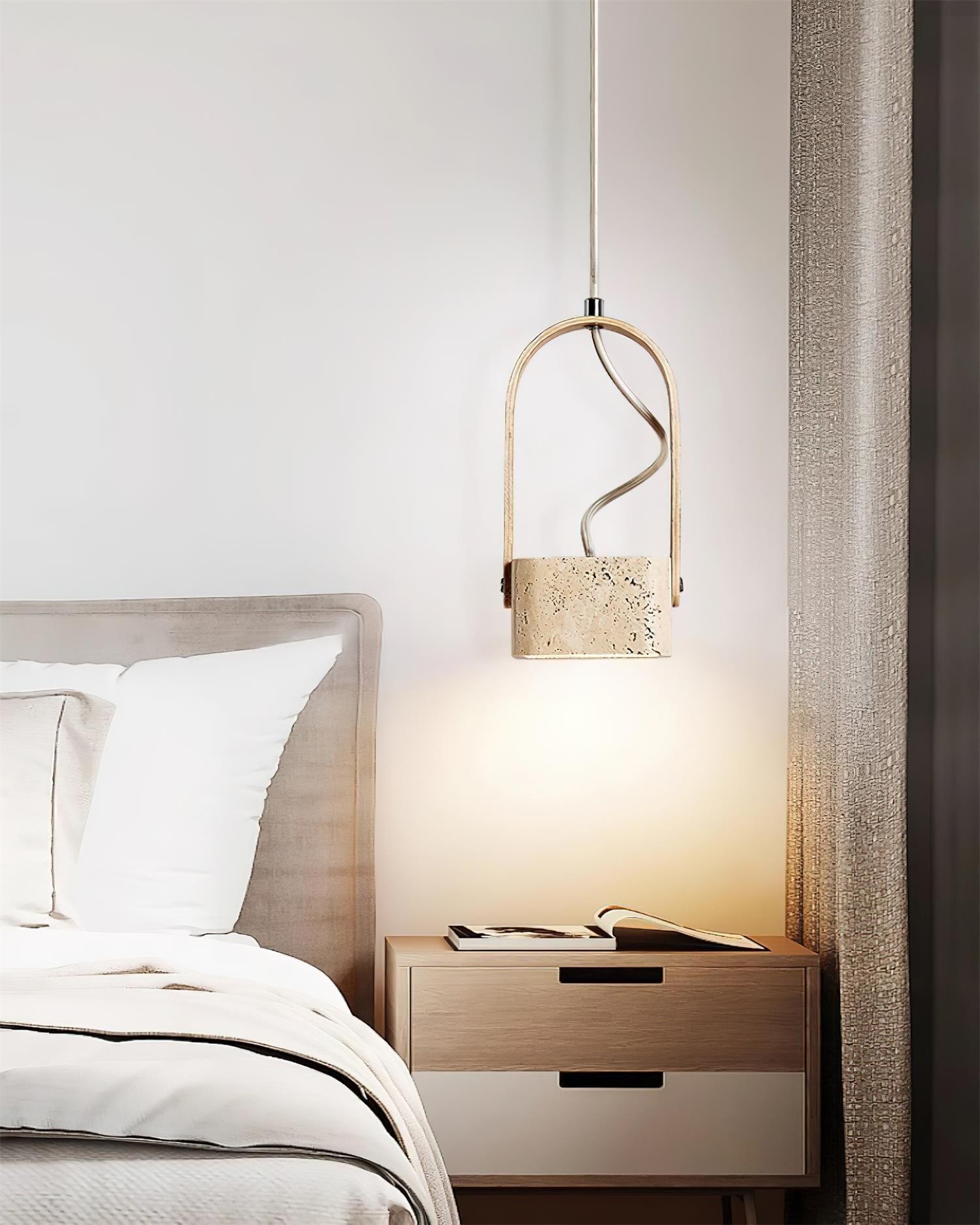 Geometric Yellow Travertine Pendant Lamp M368