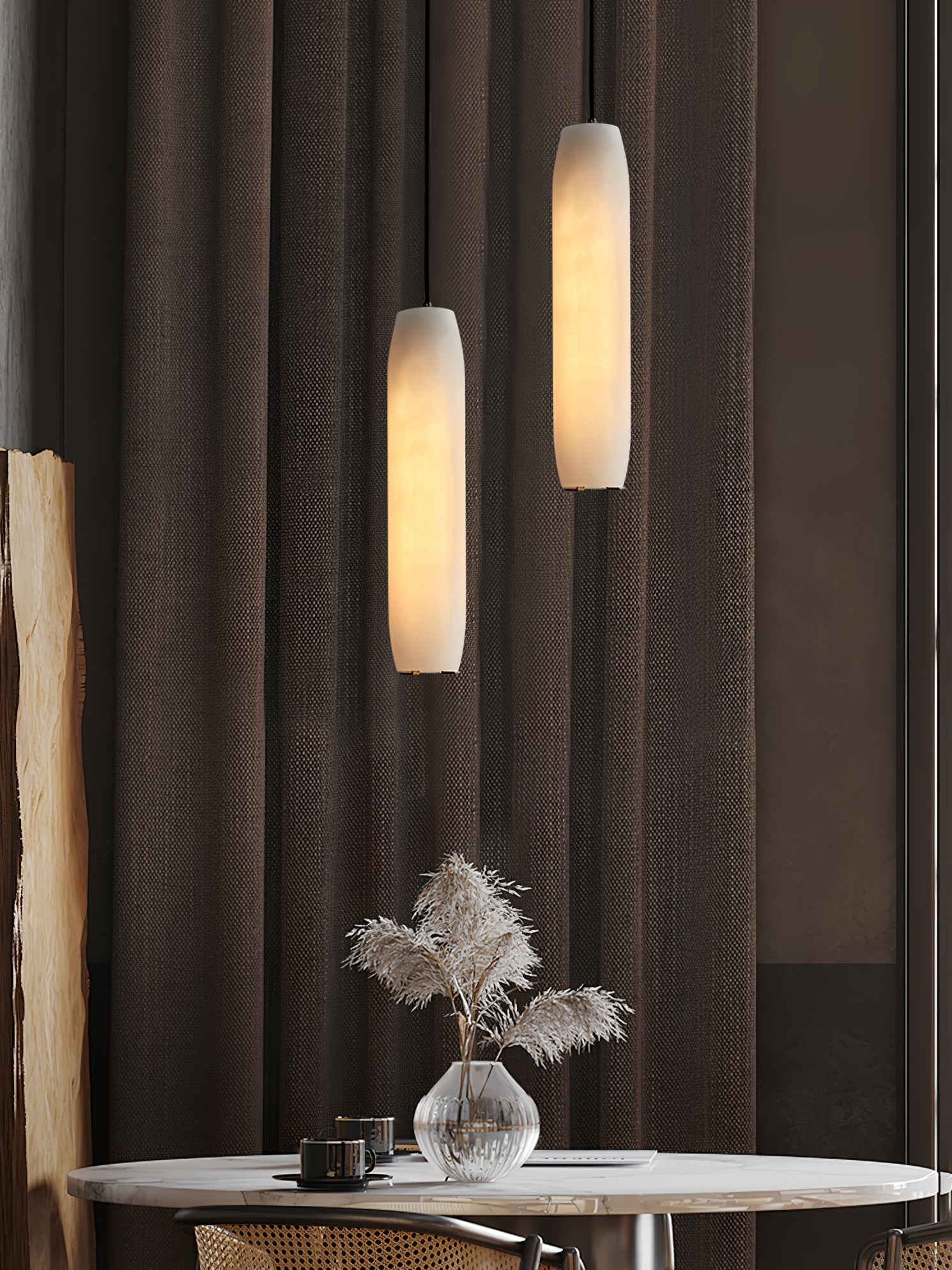 Alabaster Flute Pendant Light D436