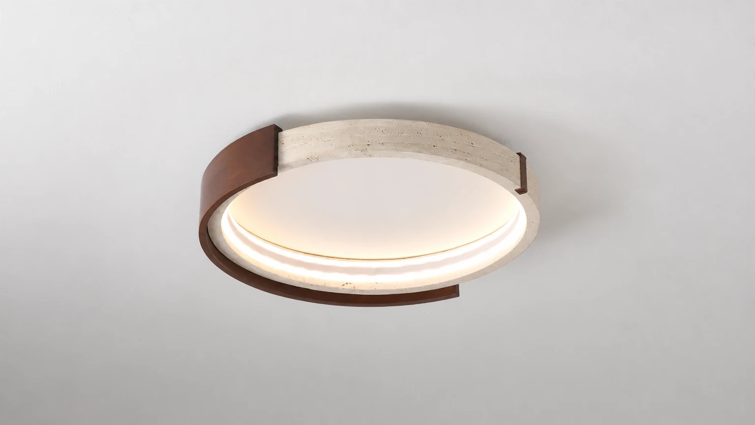 Lampa sufitowa Cerqon Halo D131 pokazana jako ciepła, okrągła oprawa sufitowa