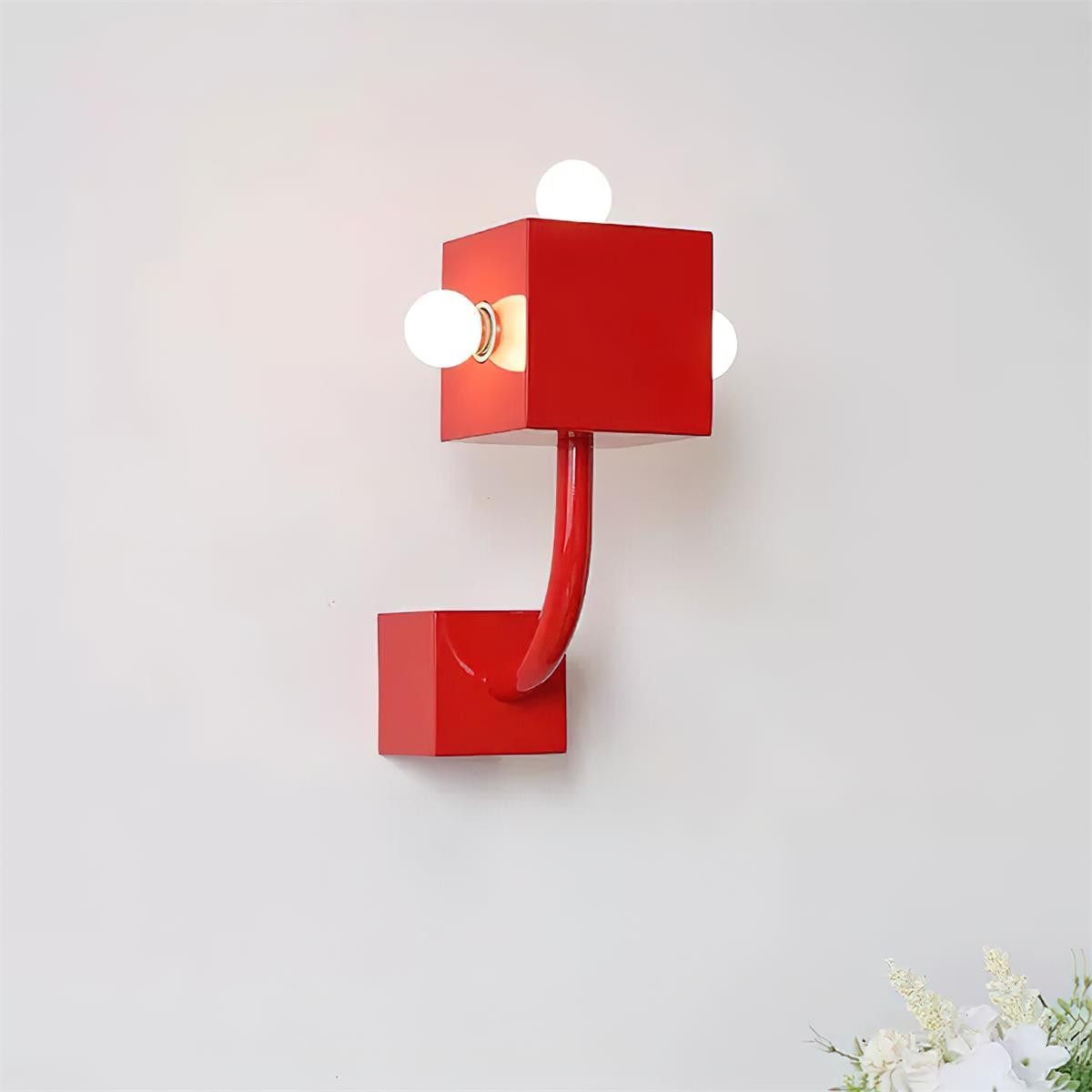 Red Cube Metal Wall Lamp M338