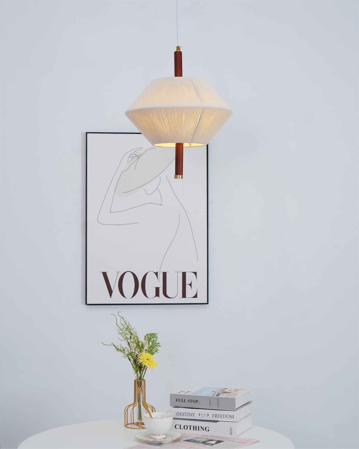 Japanese Wabi-Sabi Style Woven Fabric Pendant Lamp M109