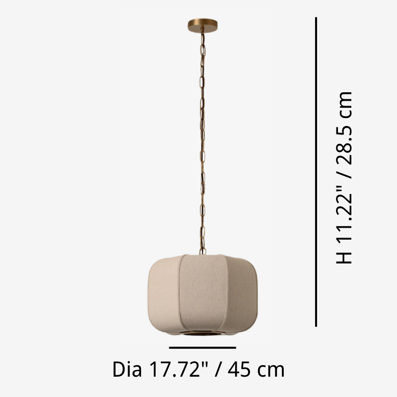 Schemat wymiarowy wisiorka Loomis o średnicy 45 cm