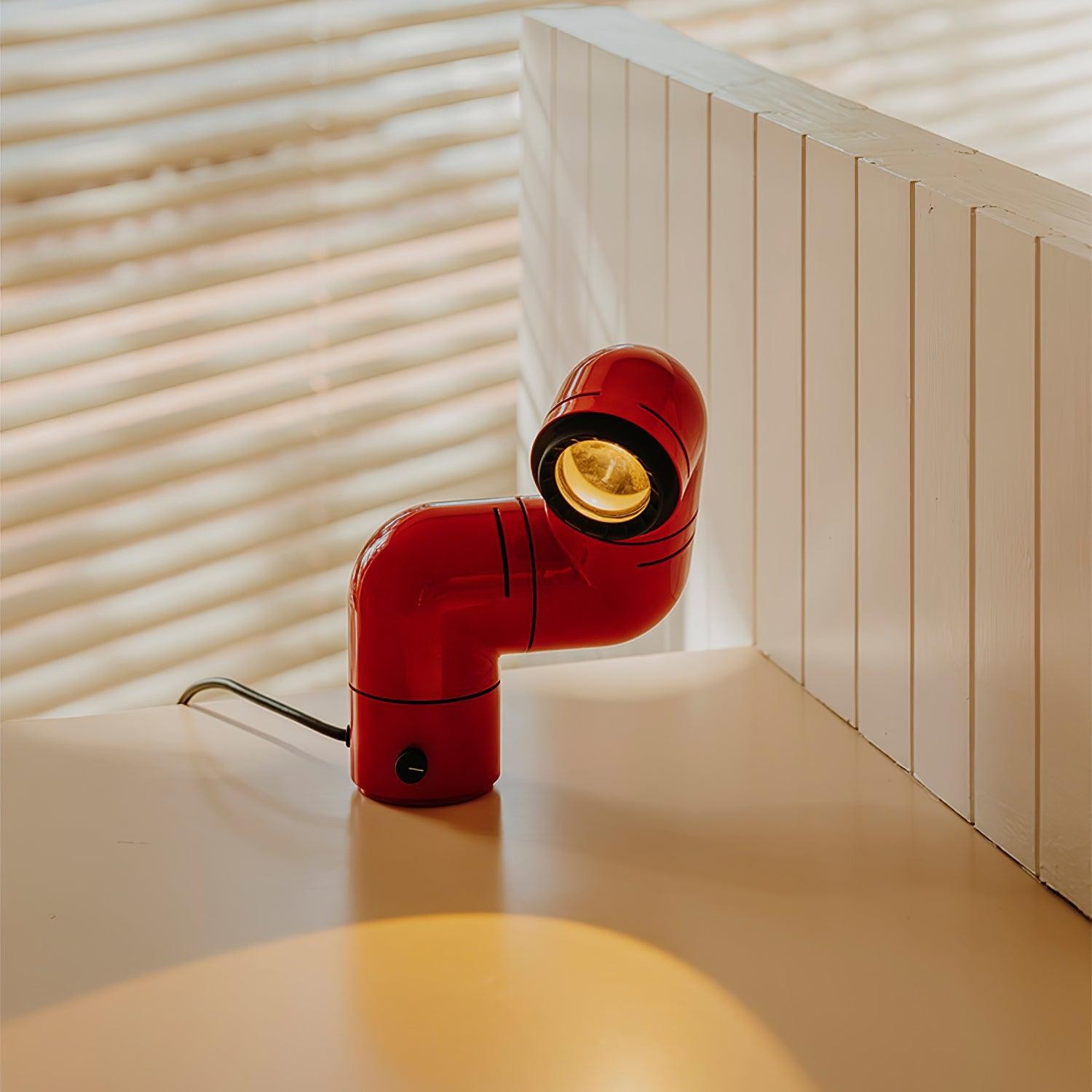 Red Tubular Table Lamp Suitable For Bedroom M20