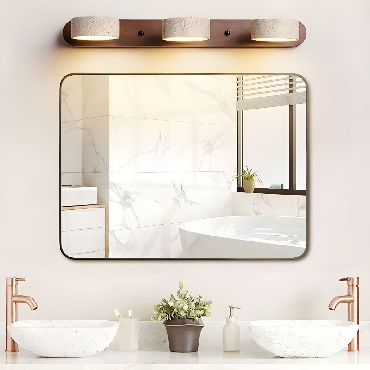 Natural Travertine Dual Wall Lamp G115