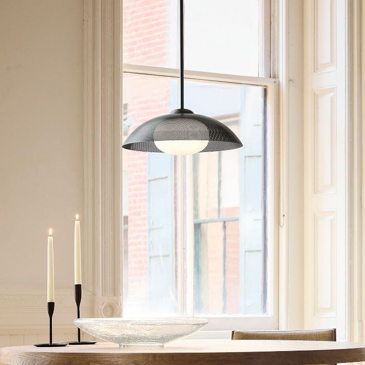 Elorina Pendant Light - Perforated Metal Shade, Champagne Bronze T042