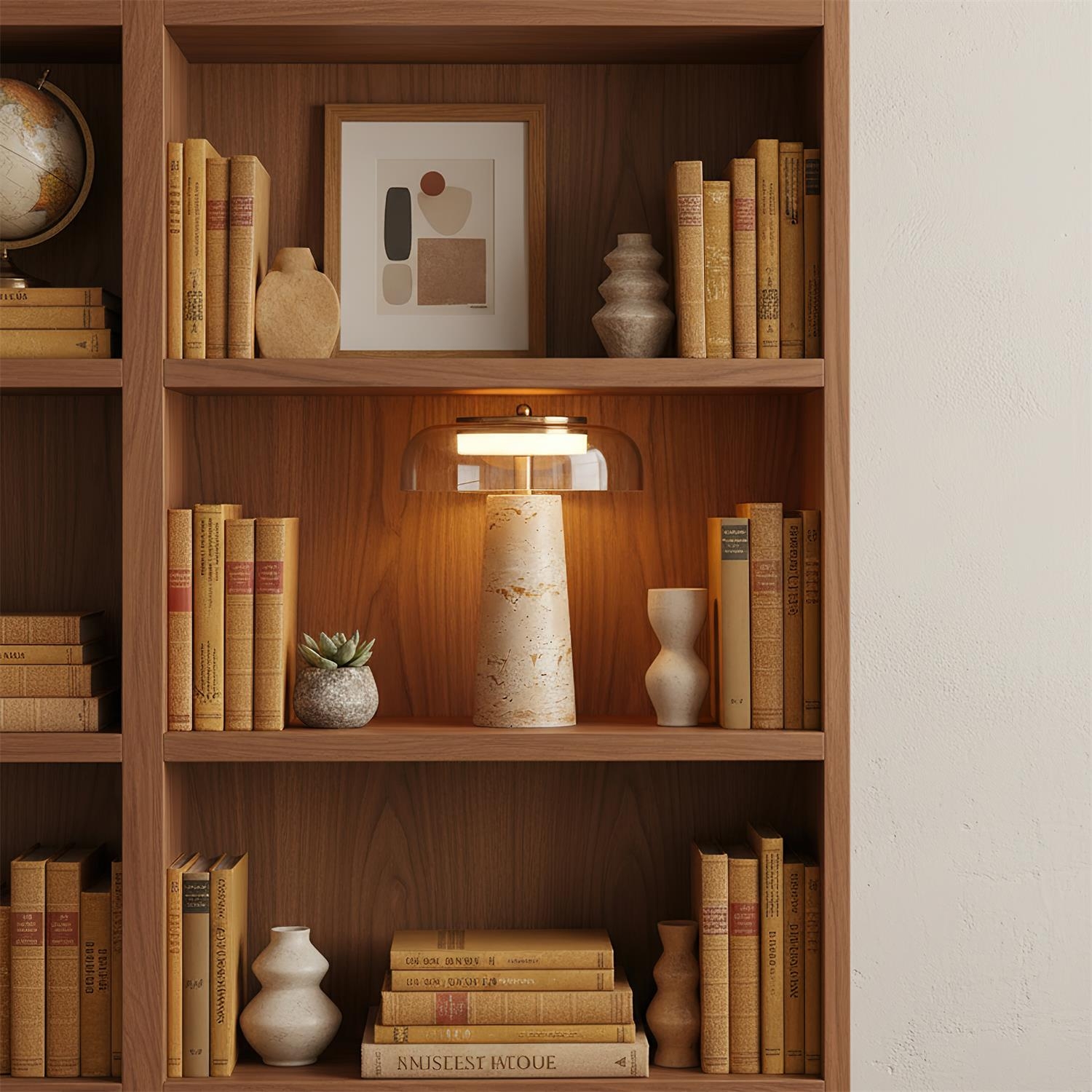 Lampa stołowa Lumetra w regale