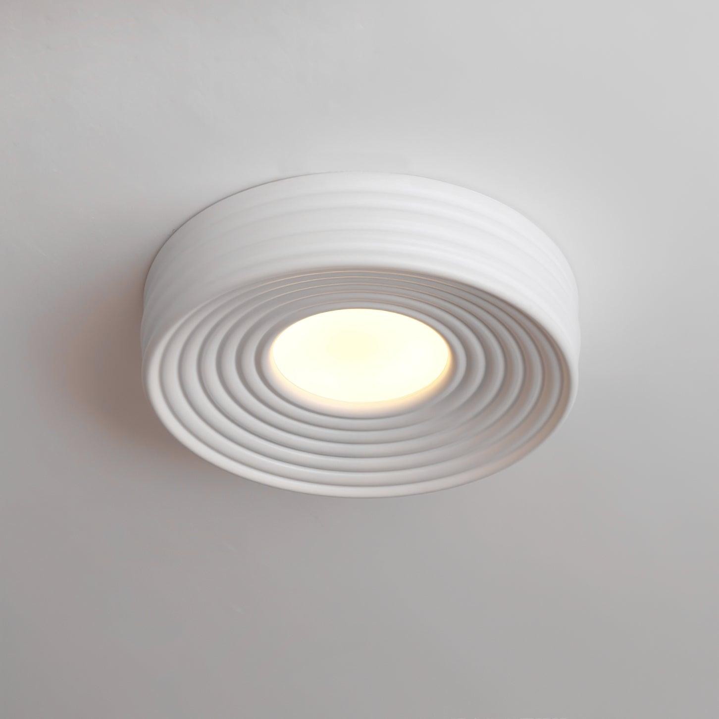 Cream Ribbed Three-color Changing Ceiling Light M392