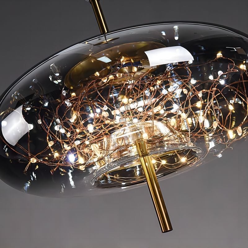 Scandinavian Cylinder Oval Glass Pendant Light M163