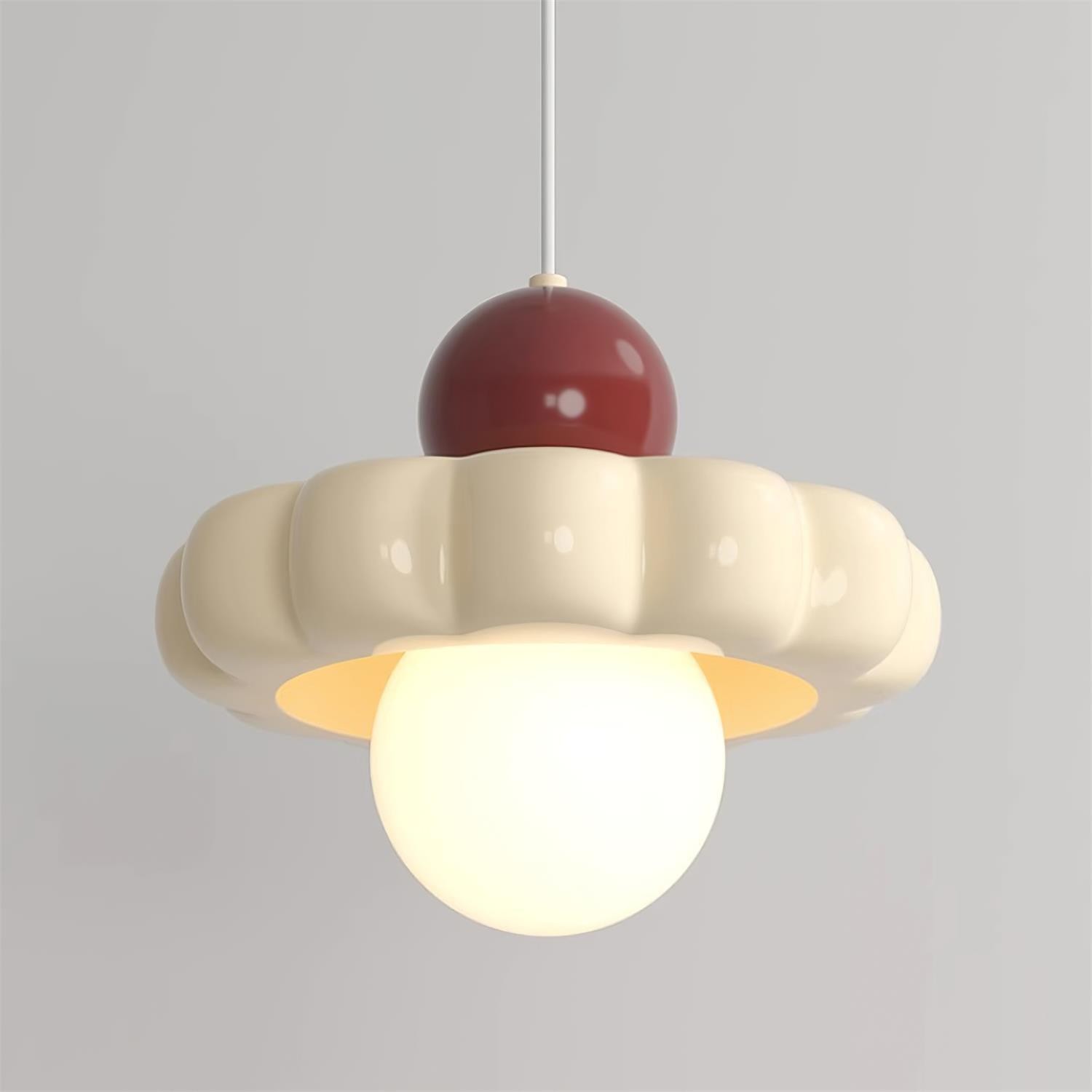 Cream Style Long Line Pumpkin Texture Pendant Lamp M275