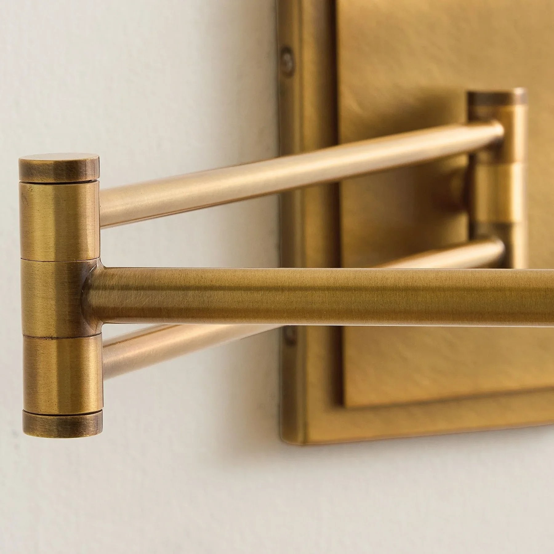 Arcuma Modern Adjustable Arm Wall Sconce with Linen Shade - Contemporary Metal Lighting T498