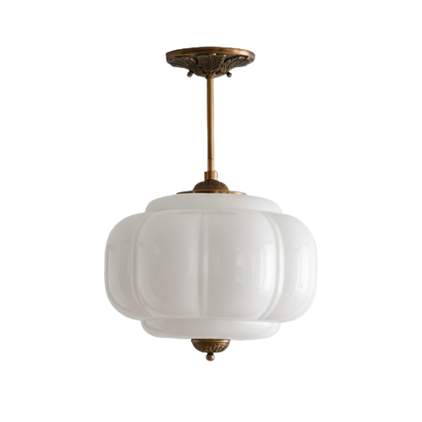 Eloise Vintage Pumpkin Glass Semi-Flush Mount Pendant Light G53