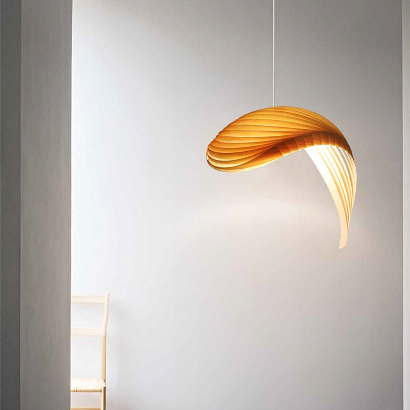 Creative Wooden Nautilus Shell Pendant Light S170