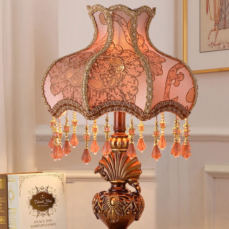 Traditional European Pink Pattern Lampshade Table Lamp M12