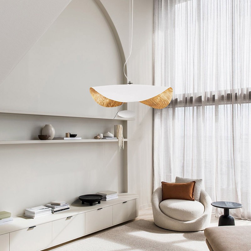 Modern Foil Curved Metal LED Pendant / Ceiling light for Bedroom