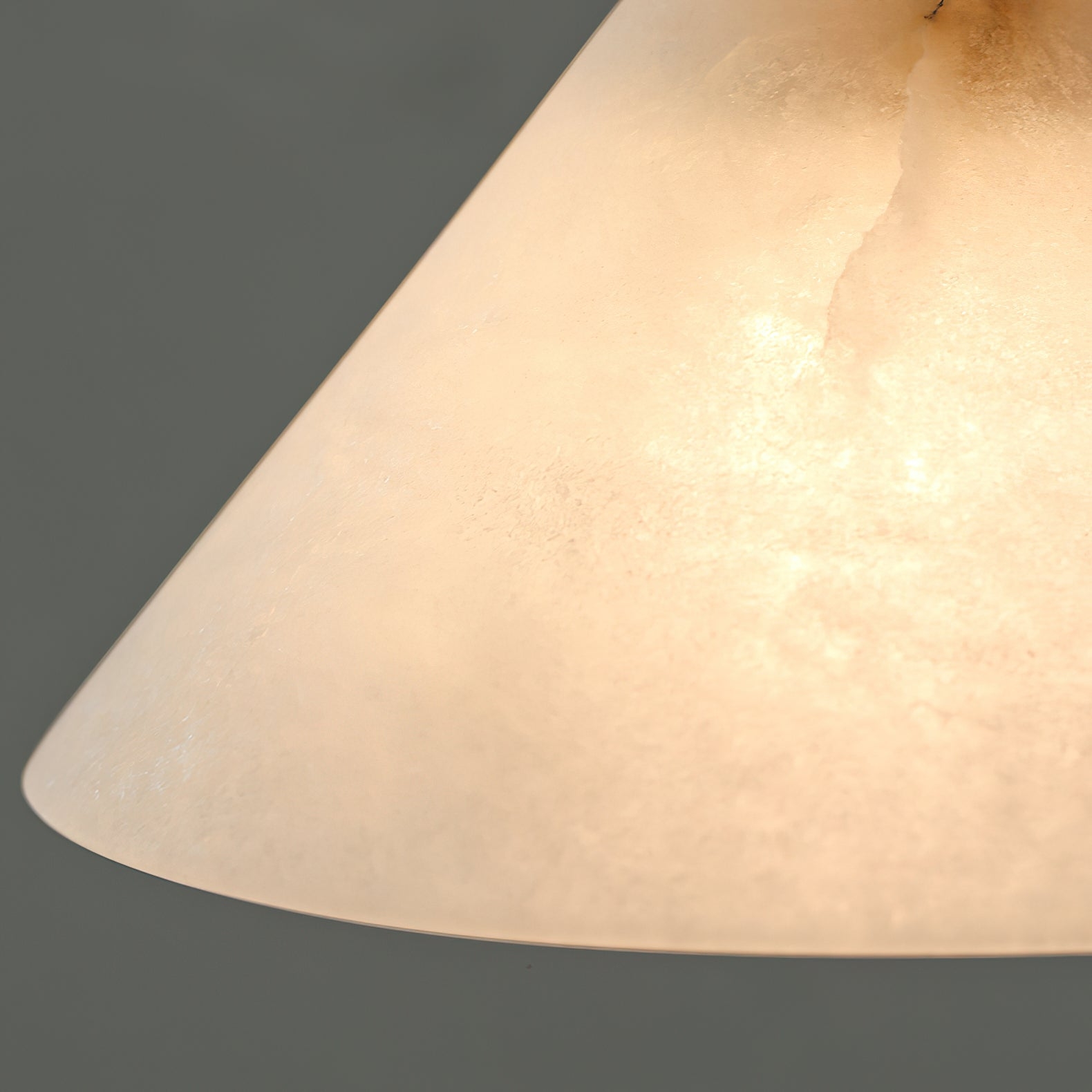 Conical Brass Alabaster Pendant Lamp D425
