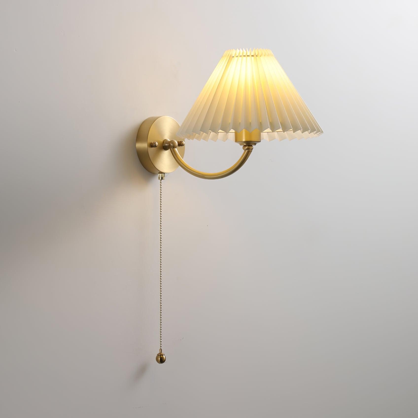 Modern Minimalist Luxury Fabric Brass Wall Lamp For Living Room M437