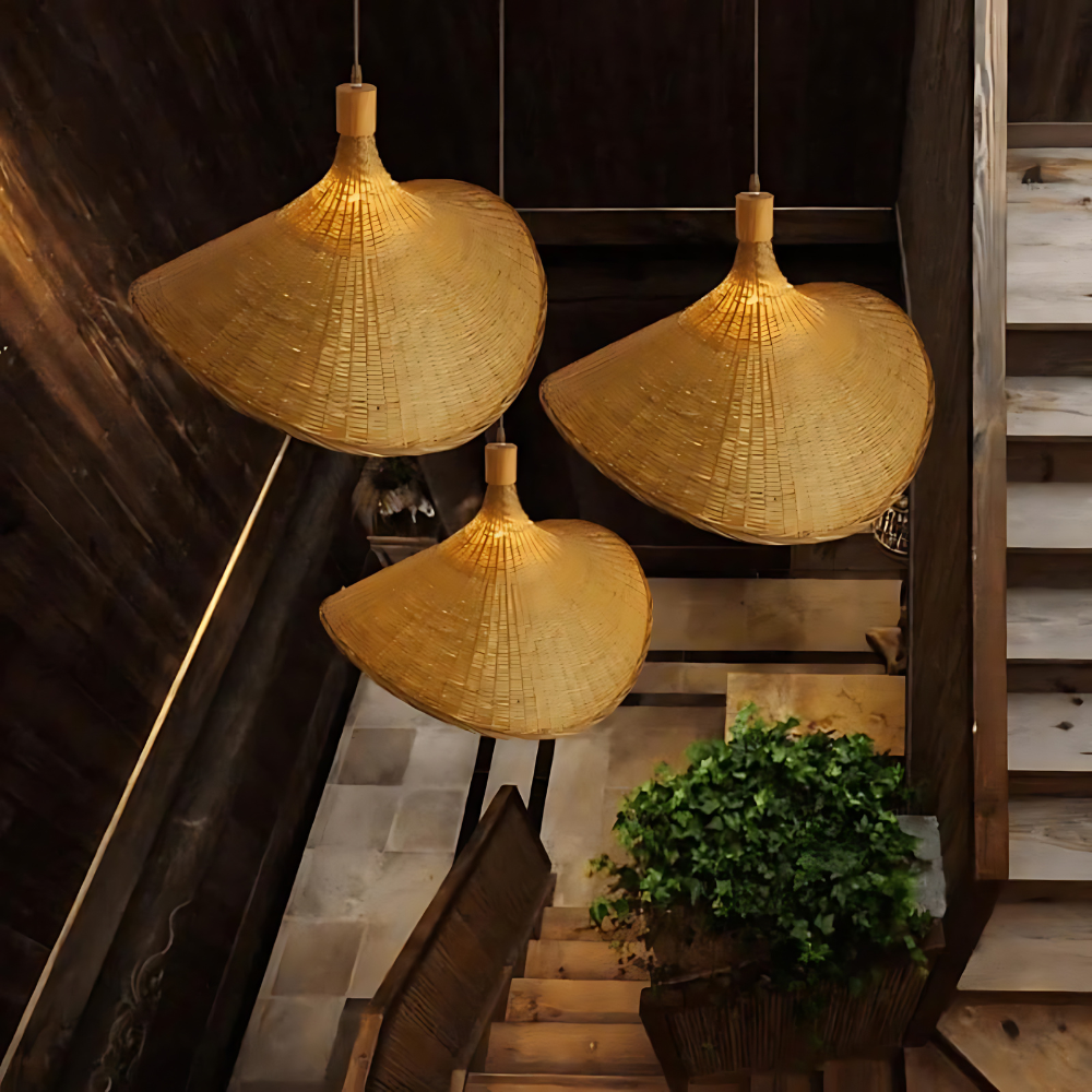 Rustic Raphia Charm Rattan Light D834