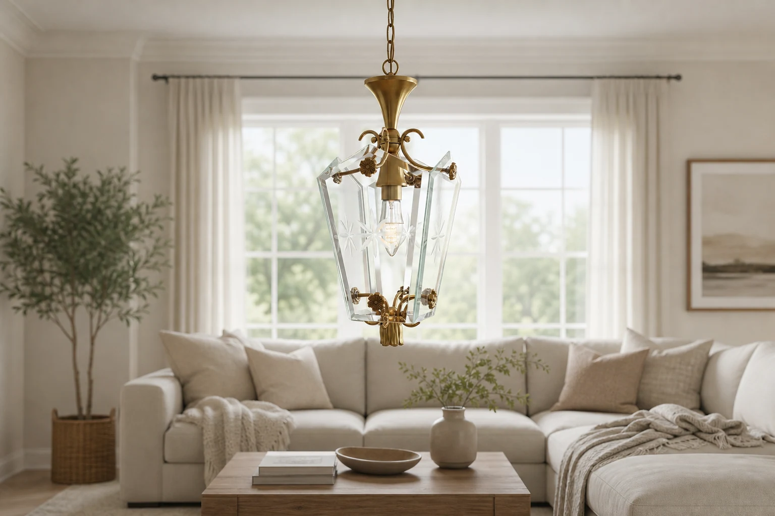 Lampa wisząca Kerise w scenie lifestylowej opartej na produkcie w kontekście