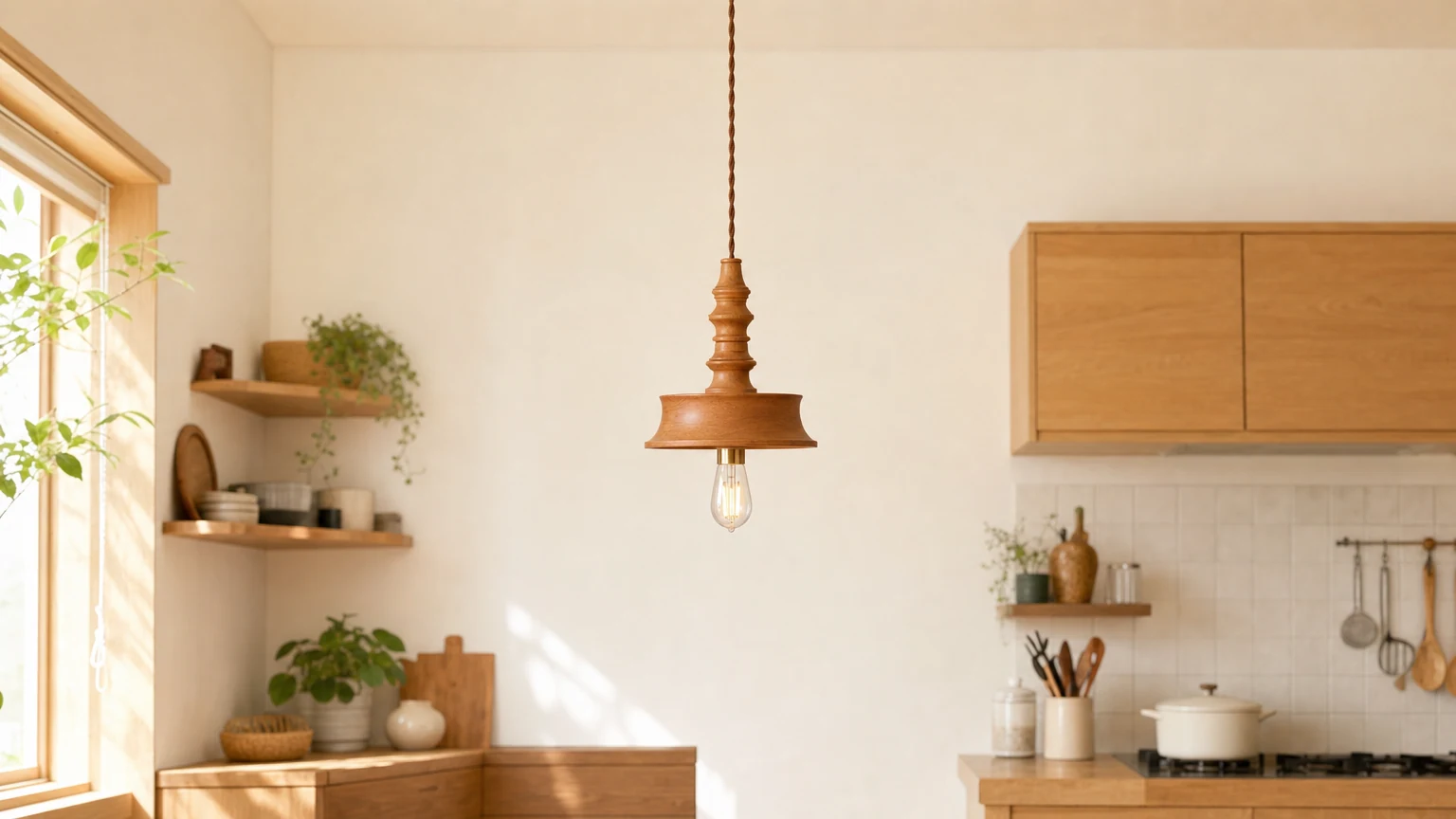 Lampa wisząca Sumally D529 w ciepłej scenerii pomieszczenia