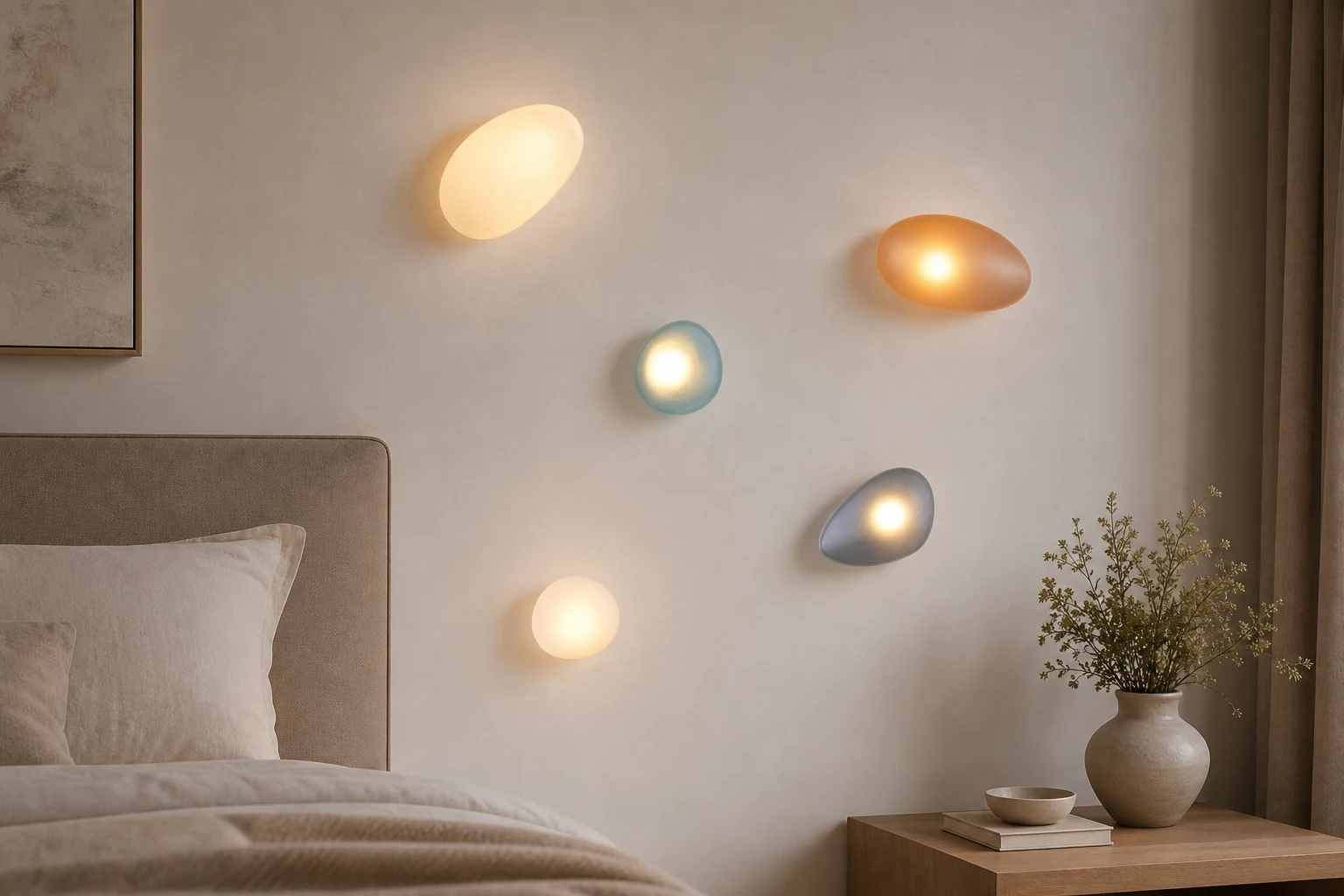 Kinkiet ze szkła Pebble w stylu lifestylowego oświetlenia ściennego