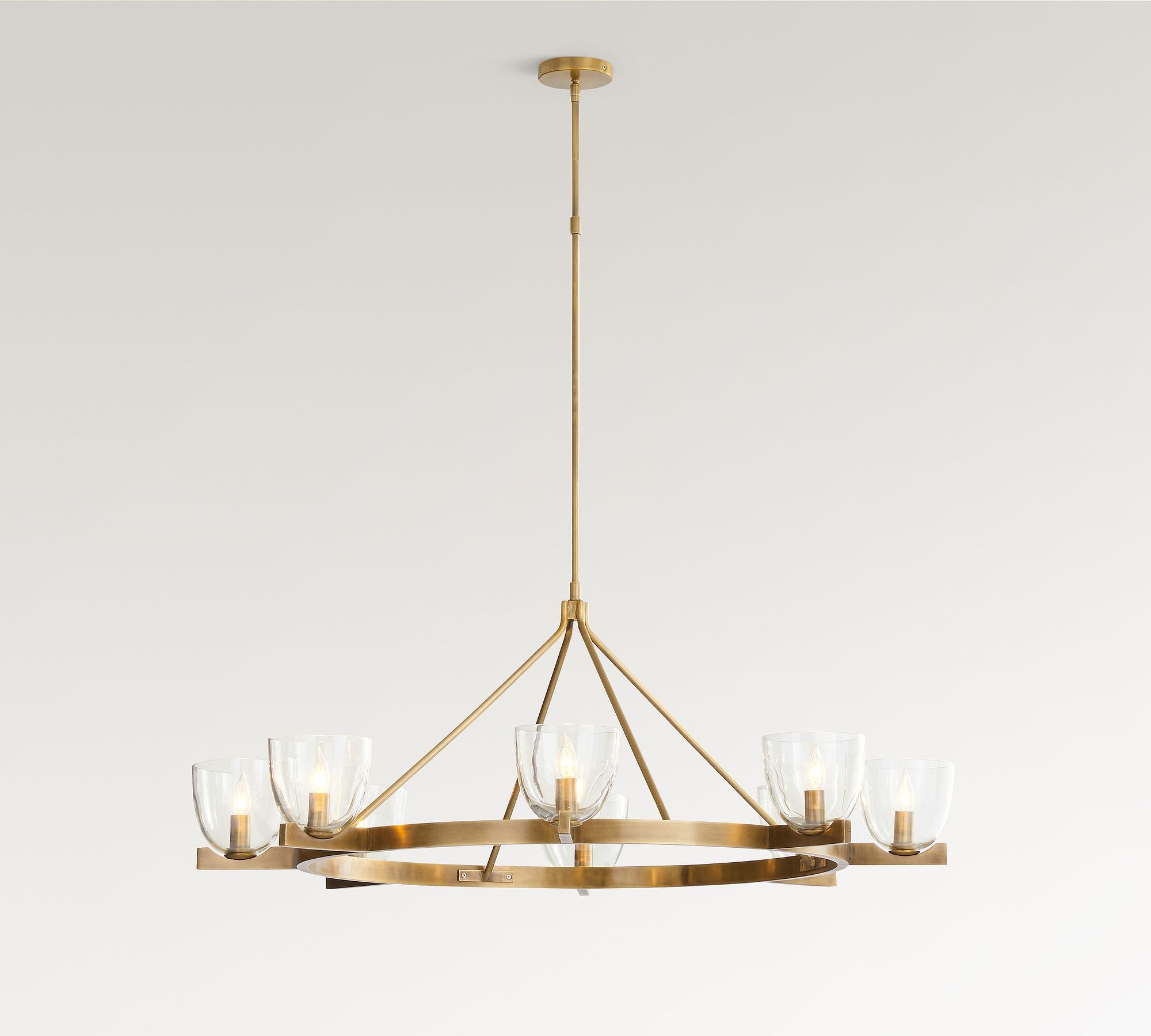 Auria Hand-blown Glass Metal Chandelier - Contemporary Brass Design T061