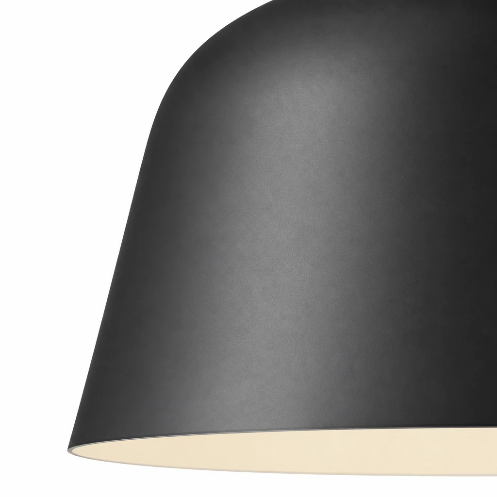 Close-up detail of the Ambit aluminium pendant lamp finish and shade construction