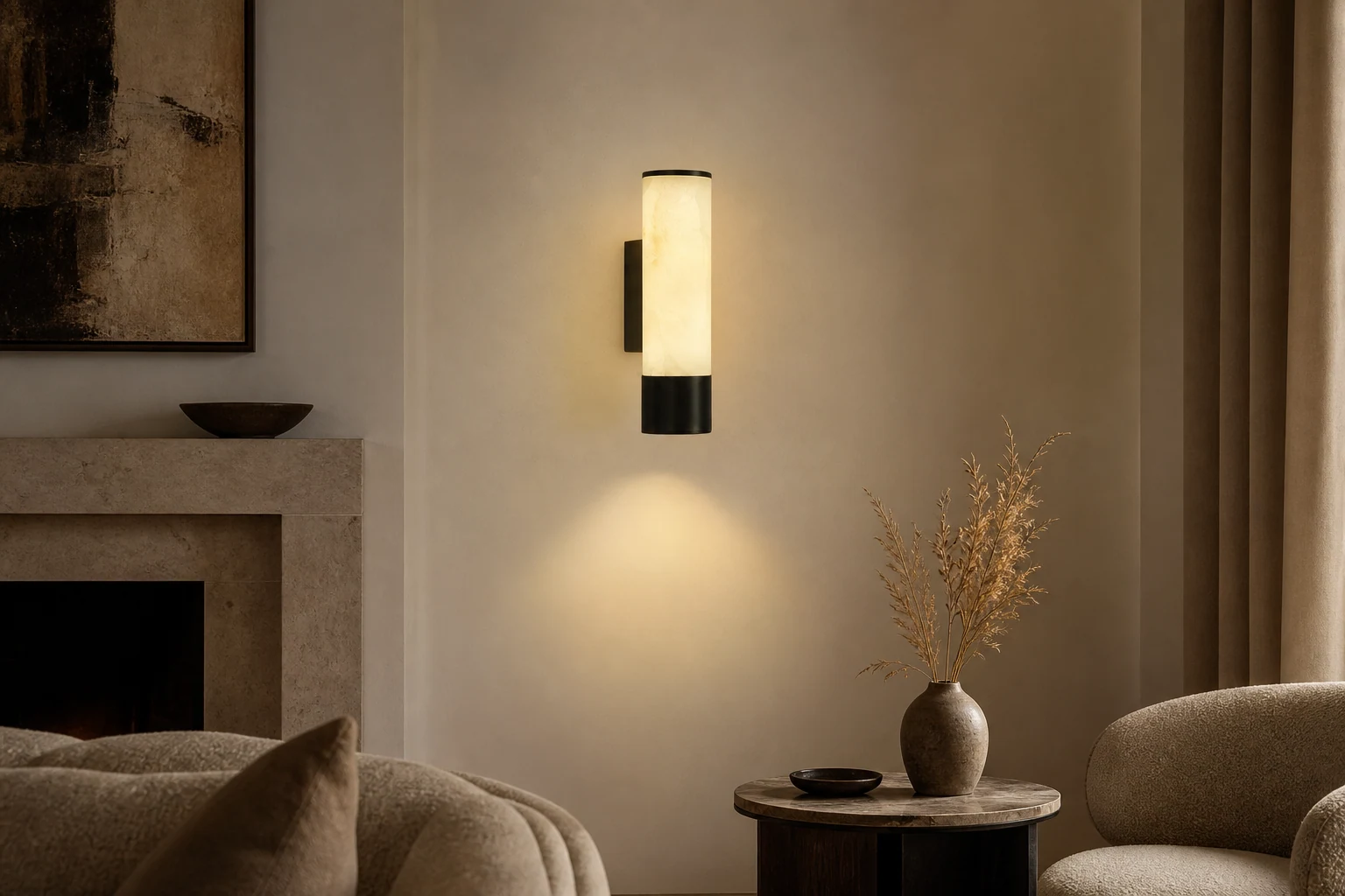 Kinkiet Elara Alabaster D400 w stylu lifestylowym