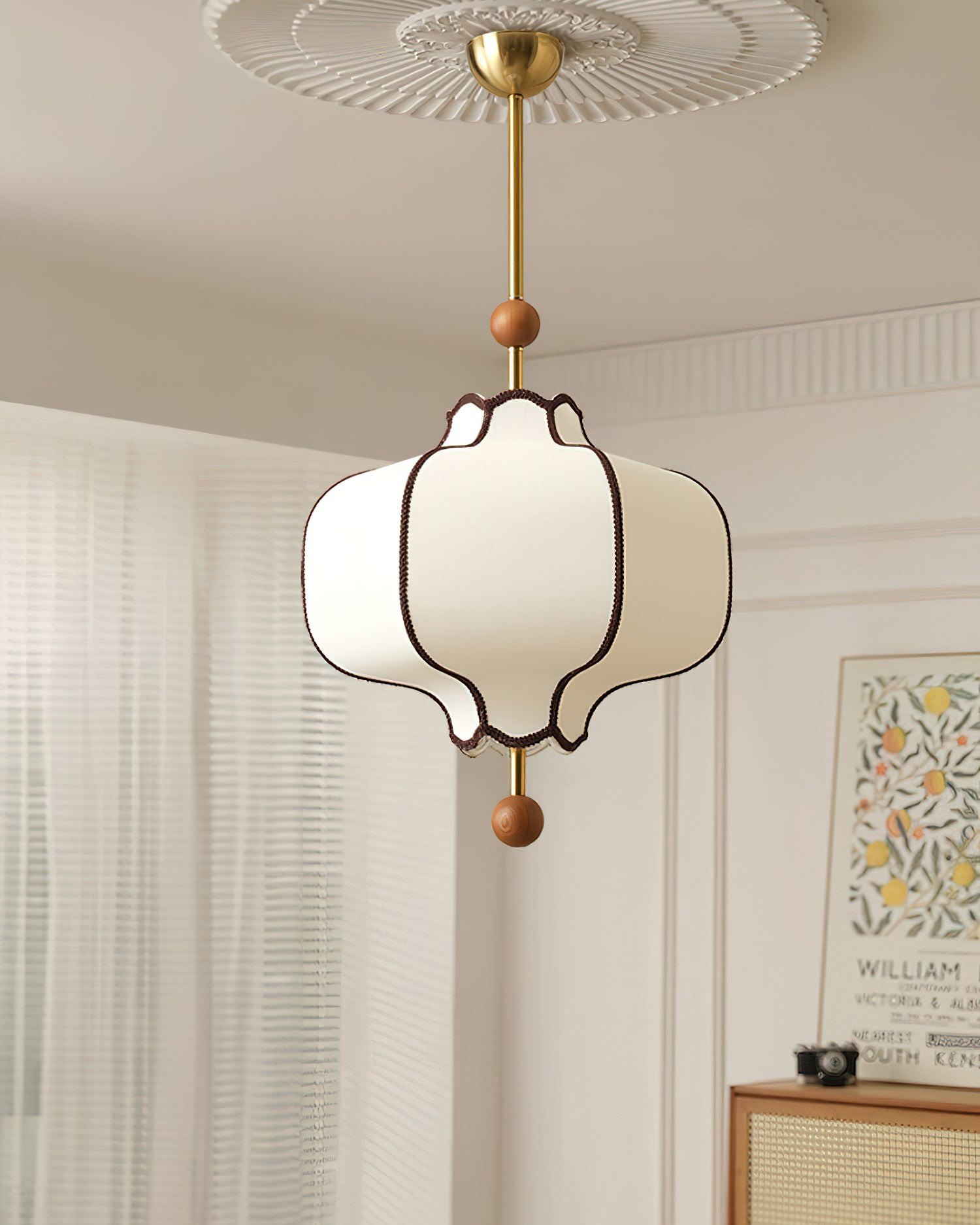 Vintage Textured Fabric Pendant Light M371