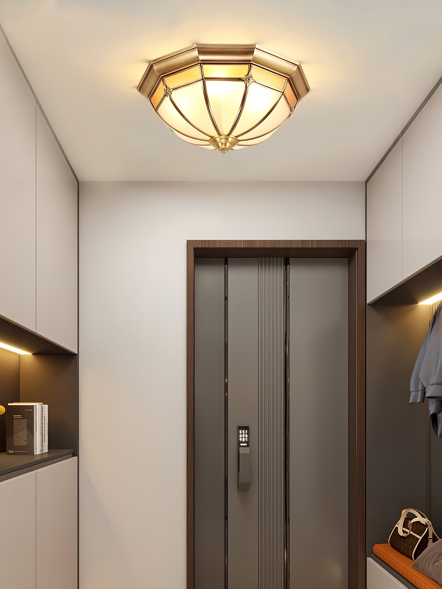 Dome Brass Flush Ceiling Lamp M563