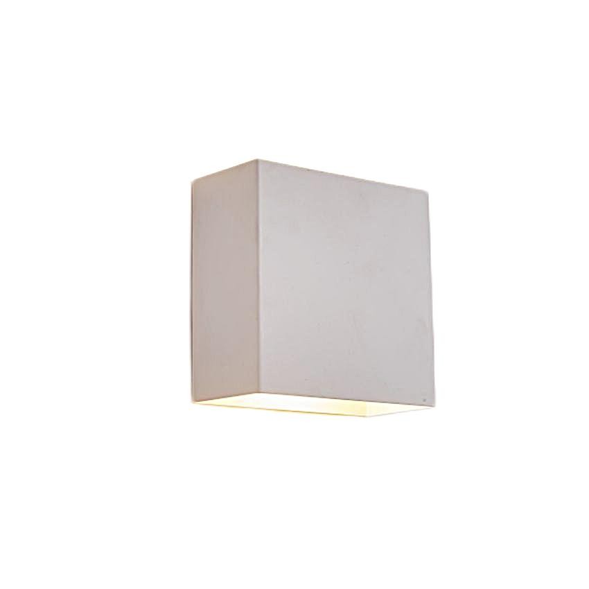 Vit kub LED-vägglampa med finish