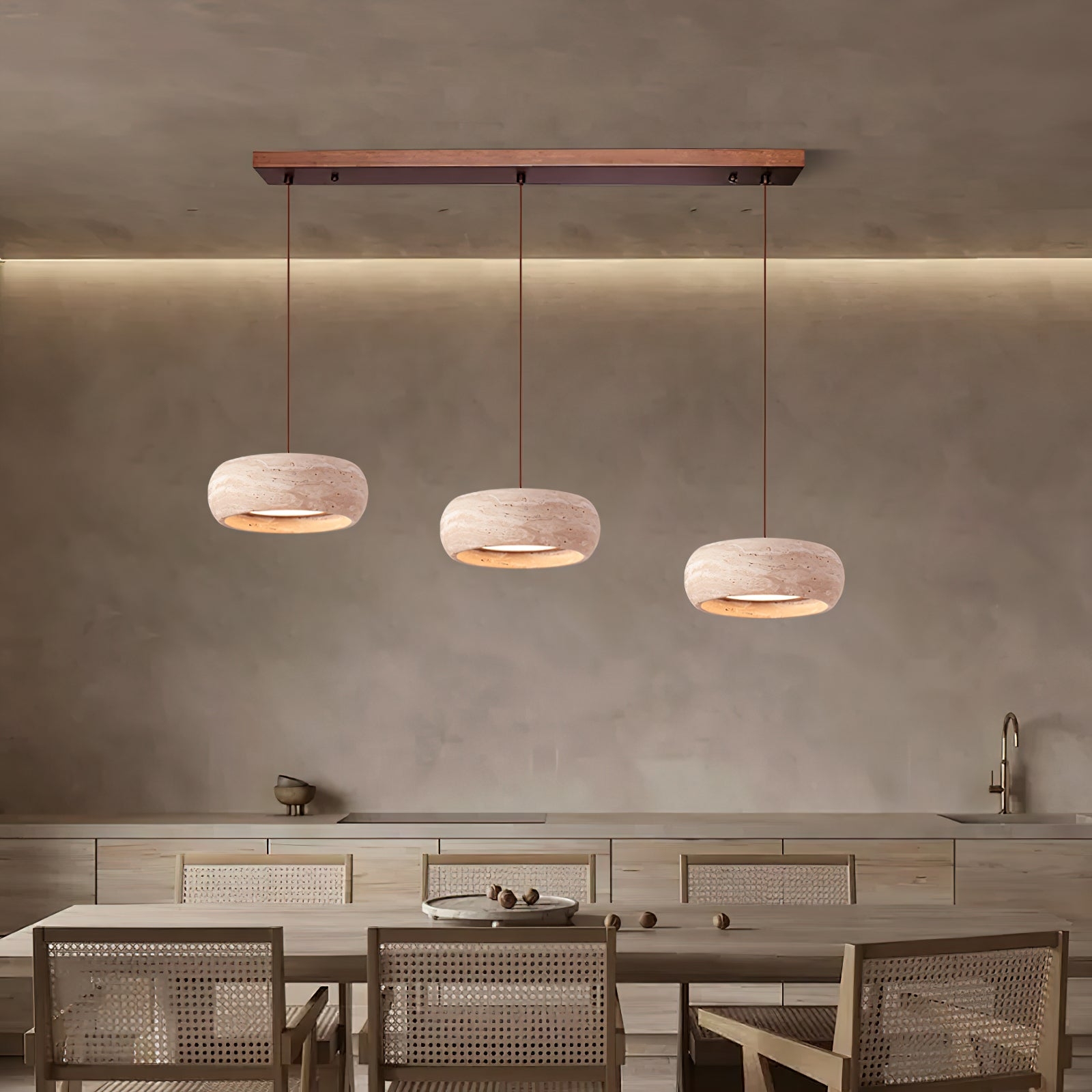 Travertine Drum Pendant Lamp D608