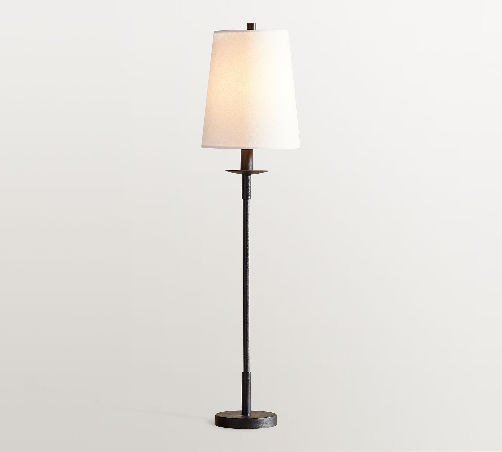 Rowan Modern Iron Table Lamp - Industrial Farmhouse Linen Bedside Reading Light T124