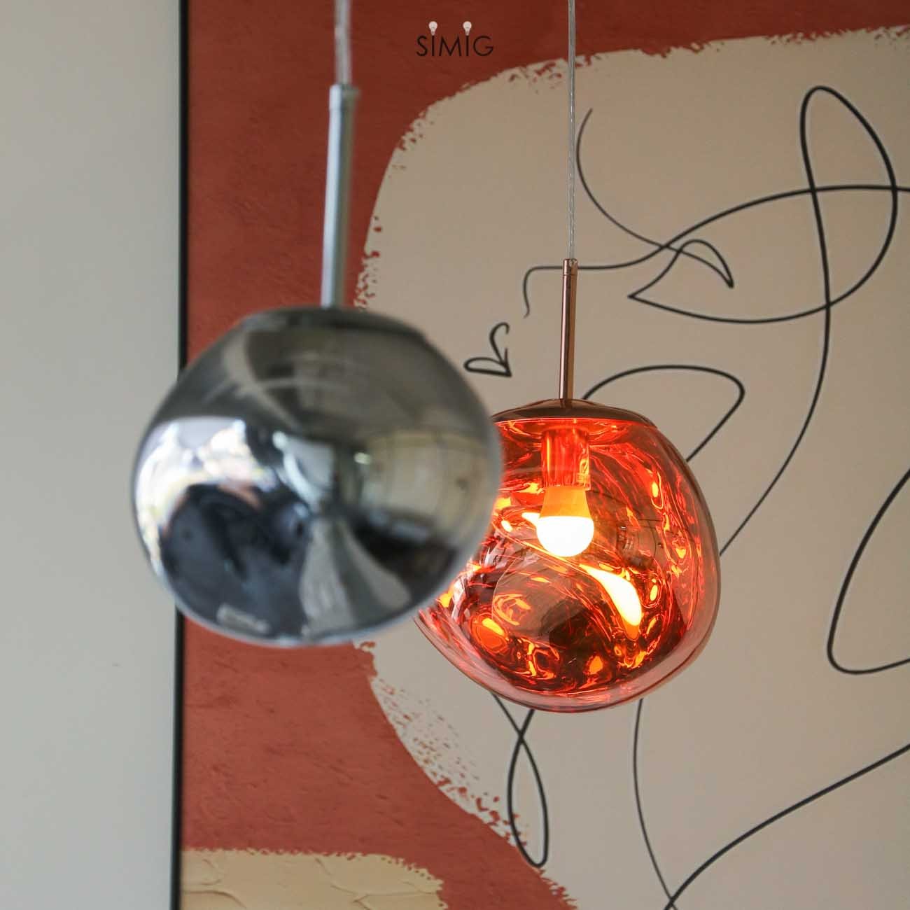 Dynamic Surface Pendant Light For Living Room S09