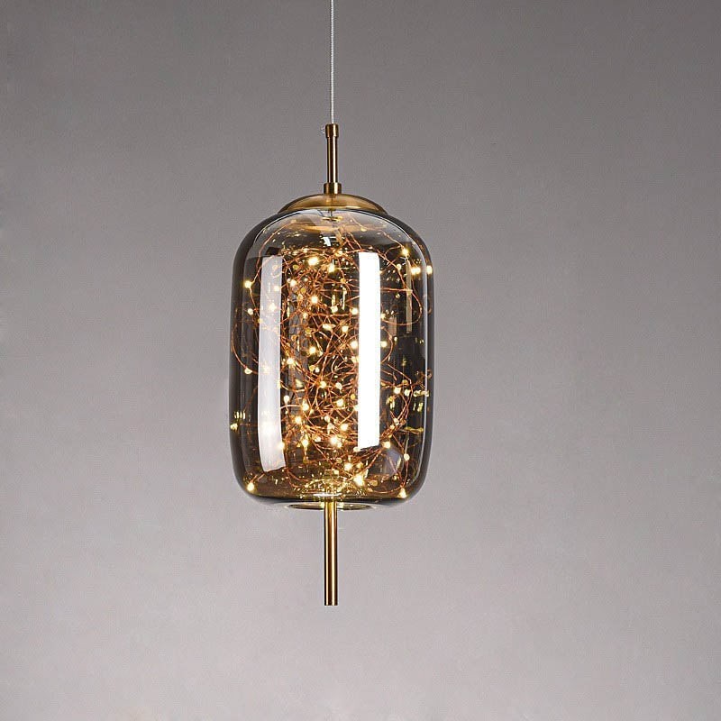 Scandinavian Cylinder Oval Glass Pendant Light M163
