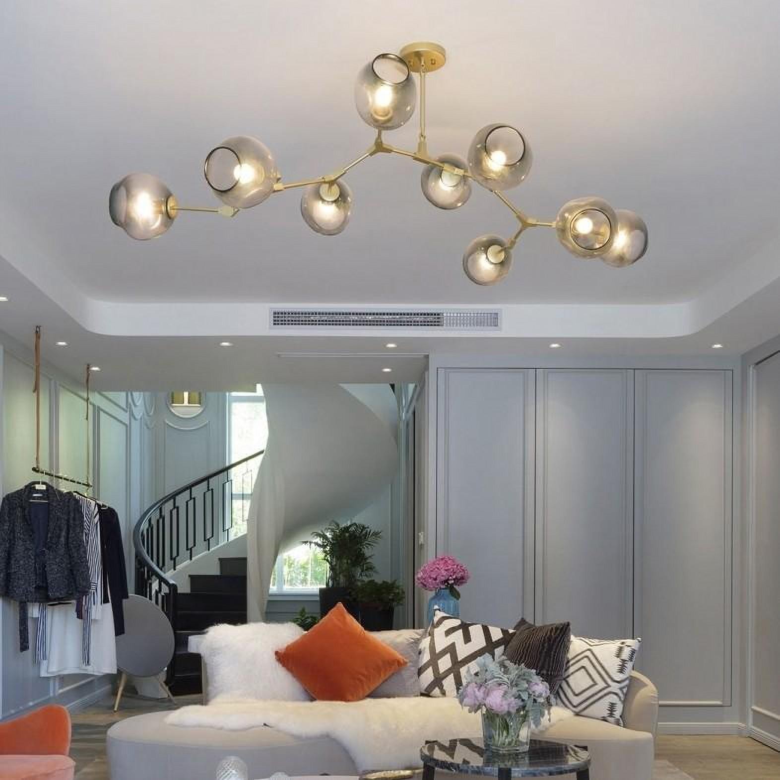 Asymmetrical Articulated Globe Branching Bubble Chandelier