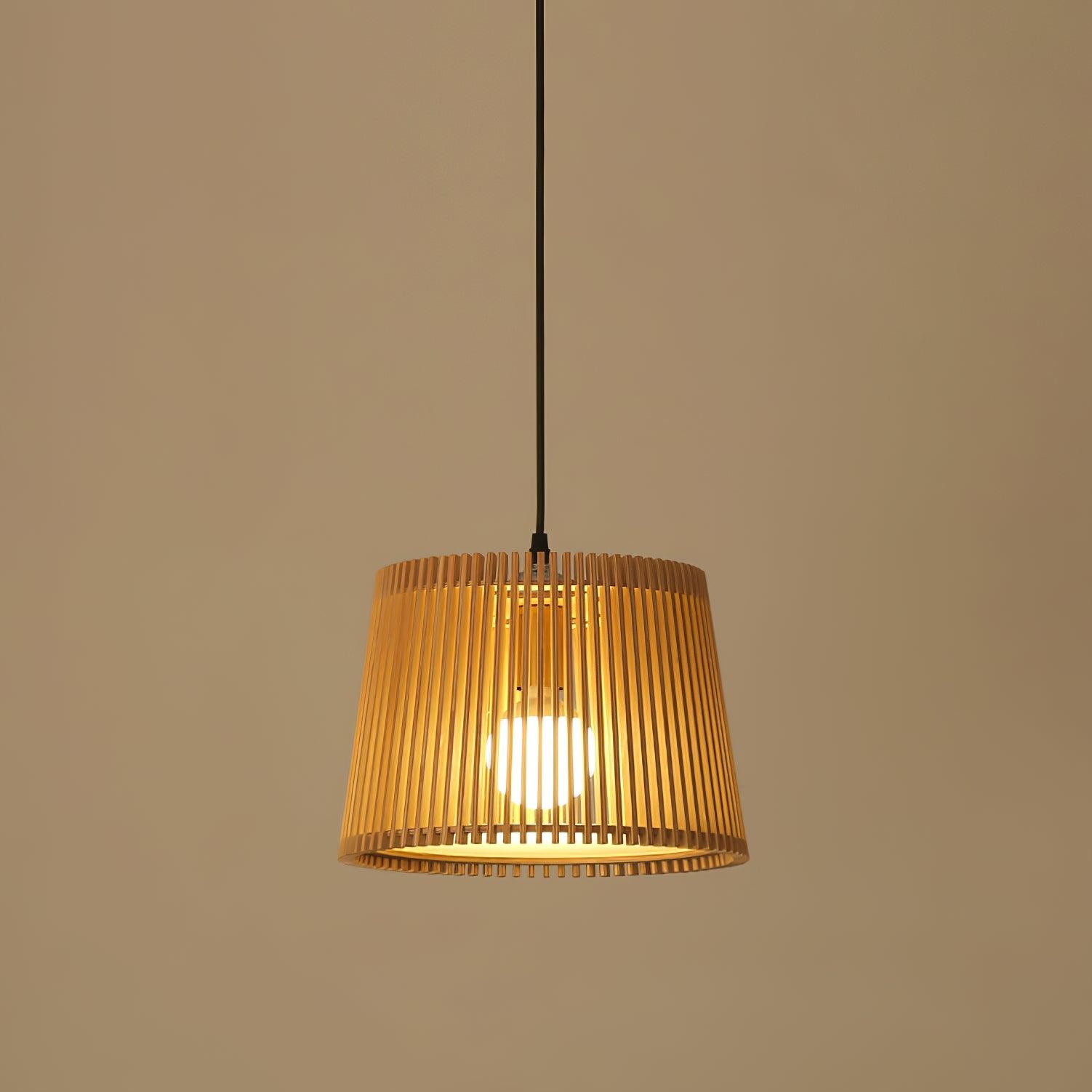 Wooden Log Color Cage Pendant Light M425