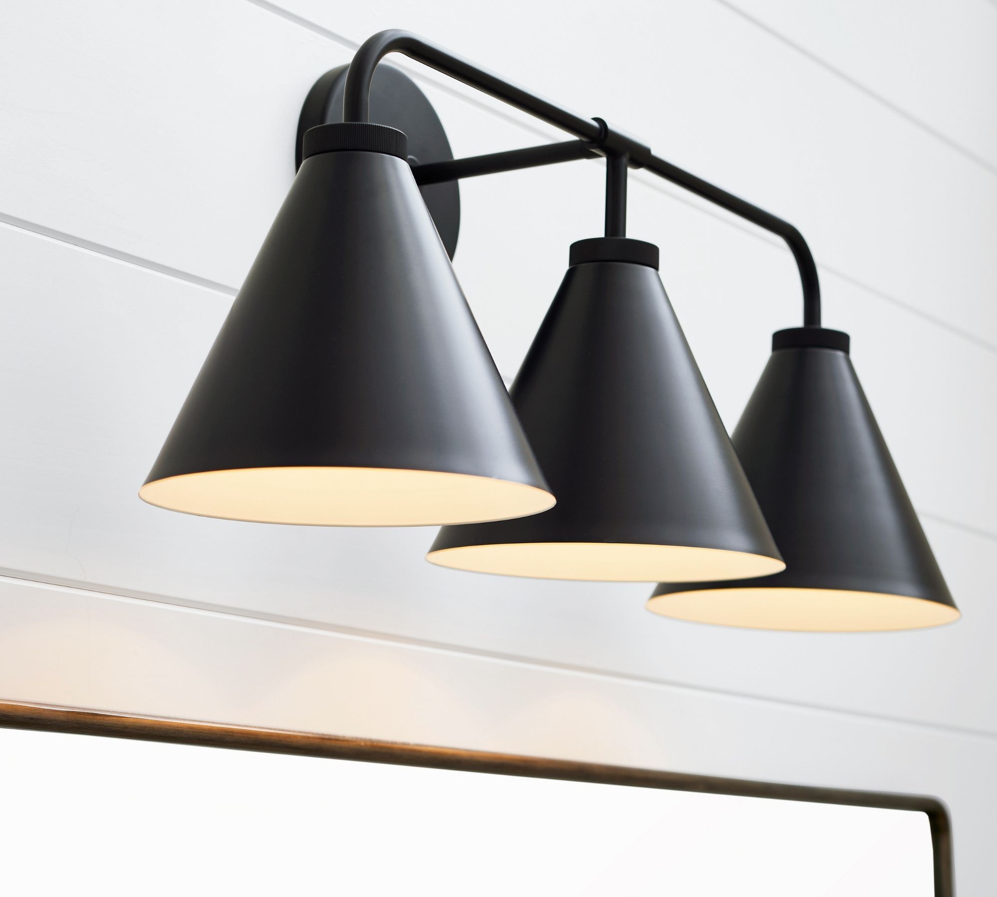 Korvi Iron Tapered Sconce Light - Wall Fixture in Black or Brass T125