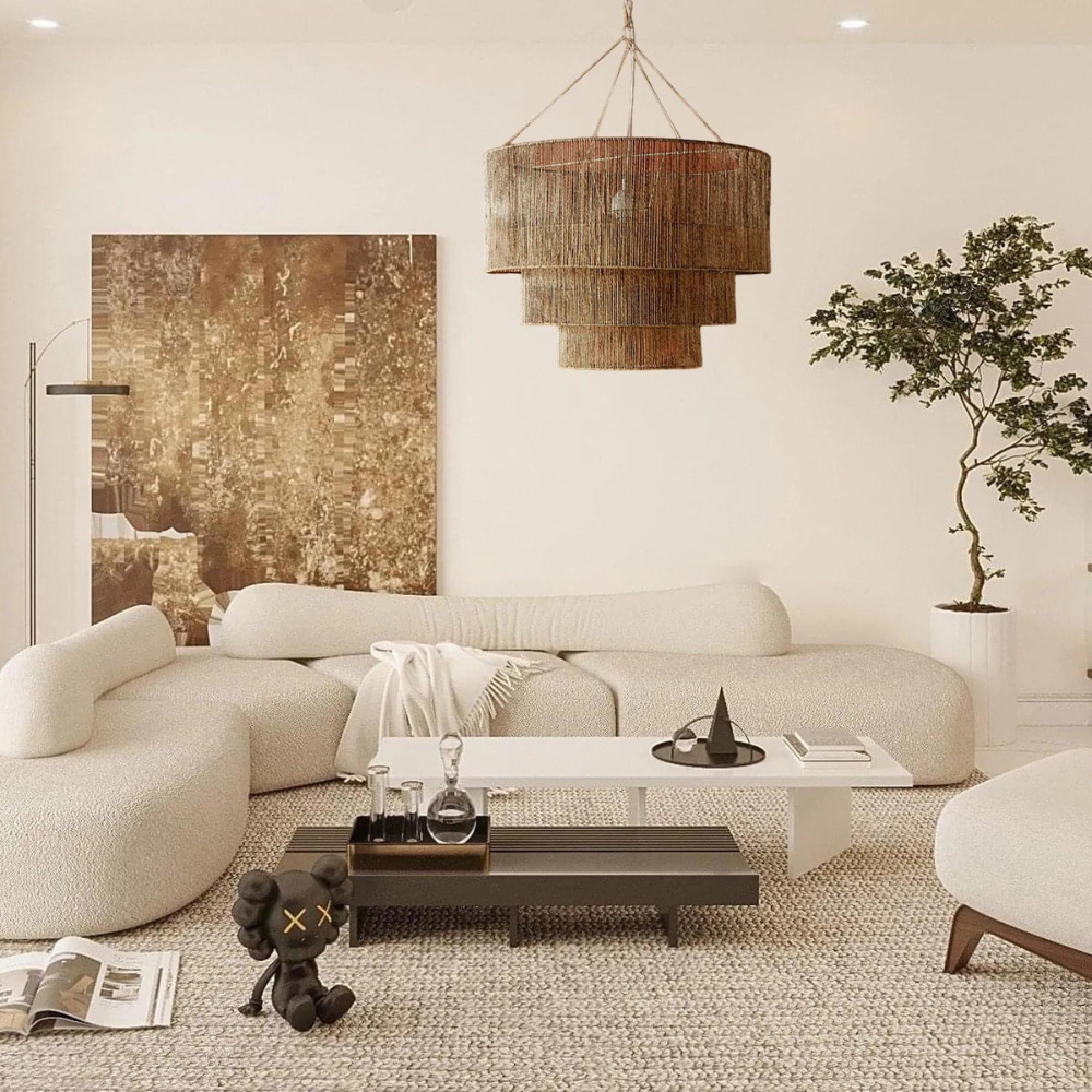 The Elegant Woven Waterfall Rattan Pendant Light D828