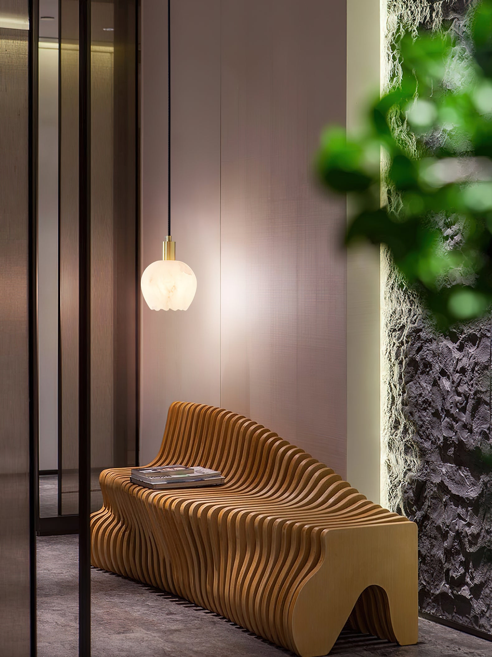 Lilin Alabaster Pendant Light D424
