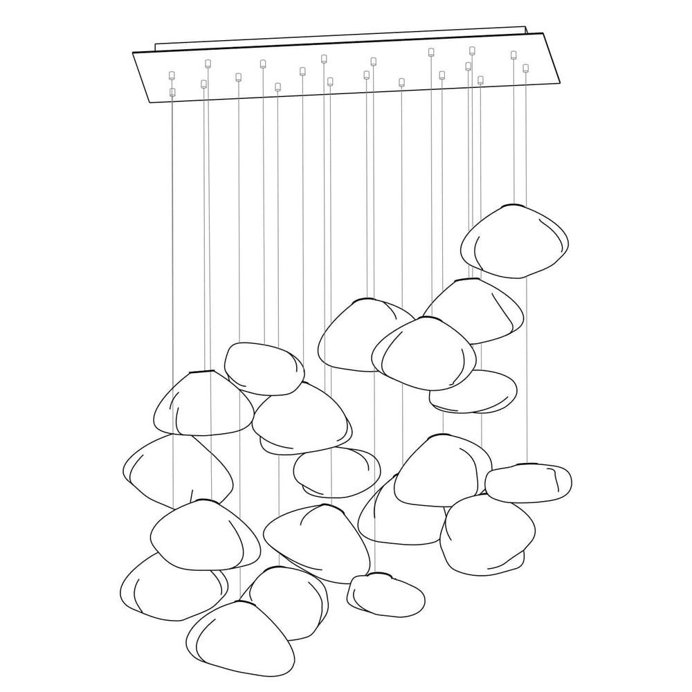 Multi-Head Irregular Glass Bubble Chandelier M180