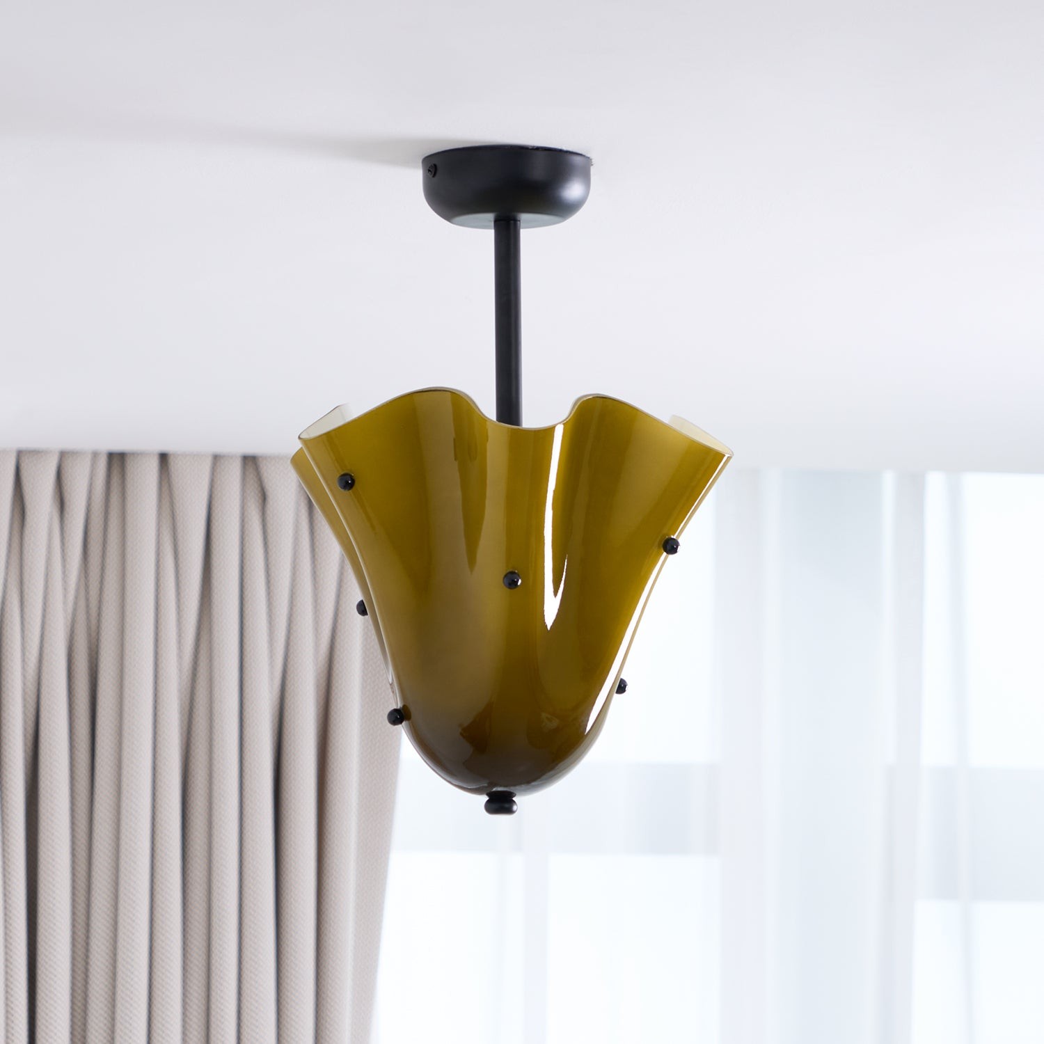 Bellina Decorative Glass Ceiling Light - Modern Sculptural Flush Mount T282