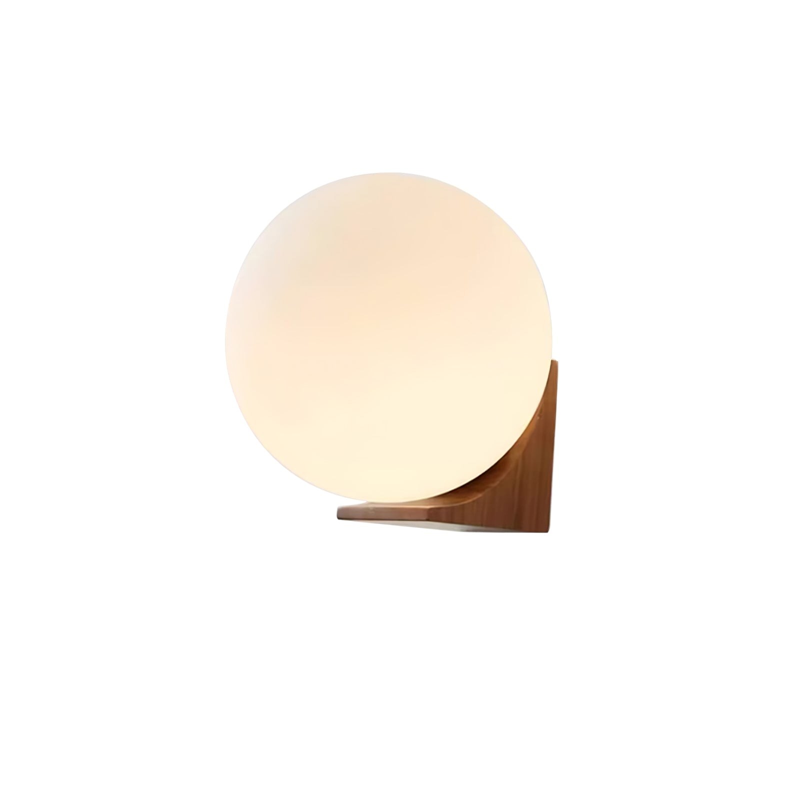 Minimalist Wooden Geometric Bracket Glass Globe Wall Lamp M477