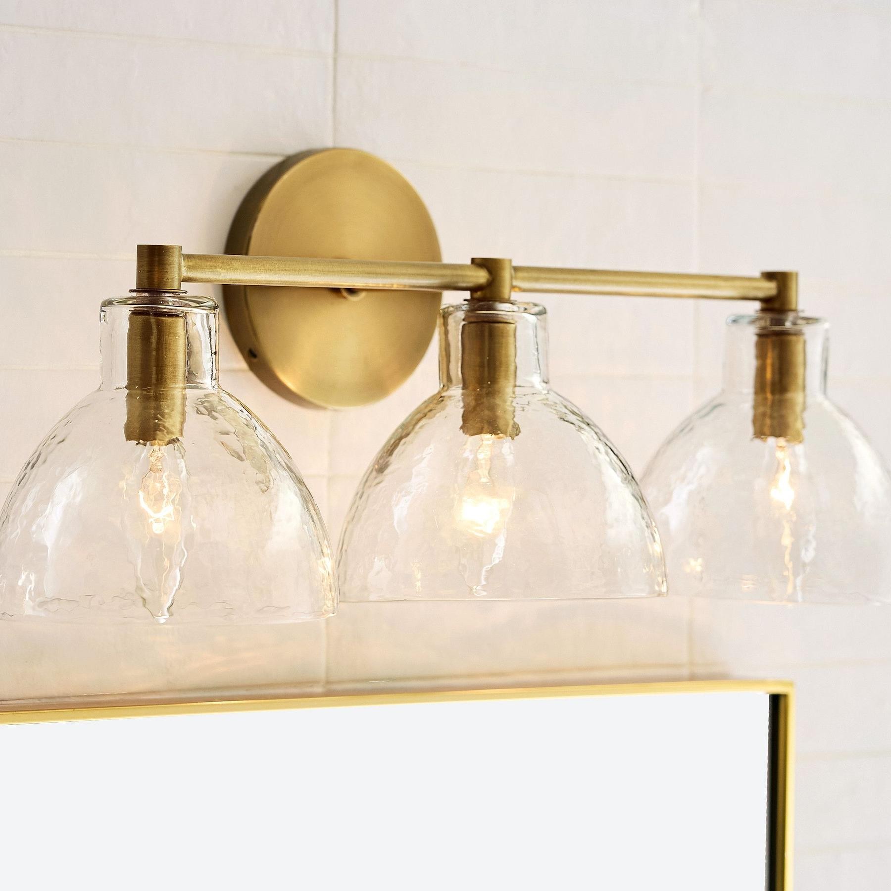 Glavira Recycled Glass Double Sconce - Indoor Brass Wall Lighting T049