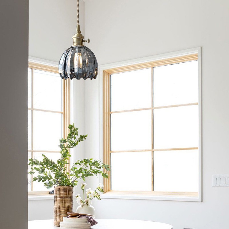 Japanese Retro Glass Flower Pendant Light S28