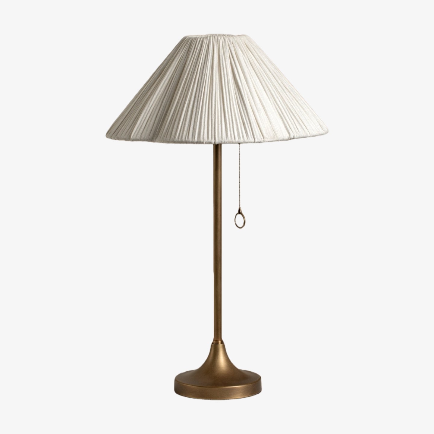 Lindi - aged brass and scalloped linen table lamp T444