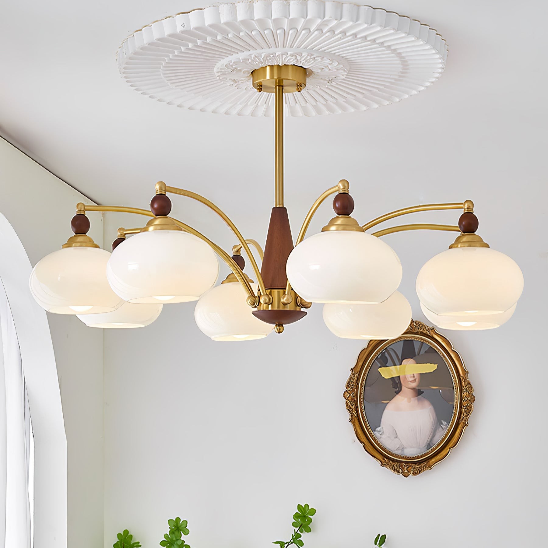 Vintage Multihead Persimmon Chandelier M431