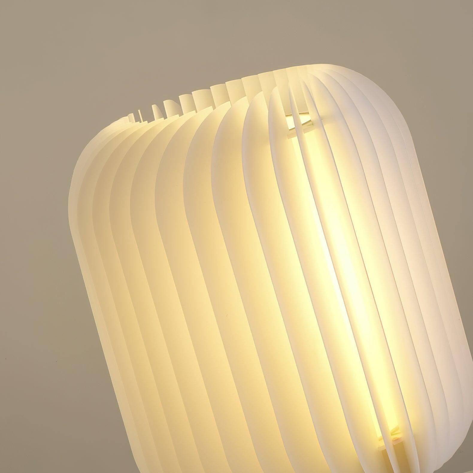 Round Translucent Pleated Table Lamp Suitable For Living Room M32