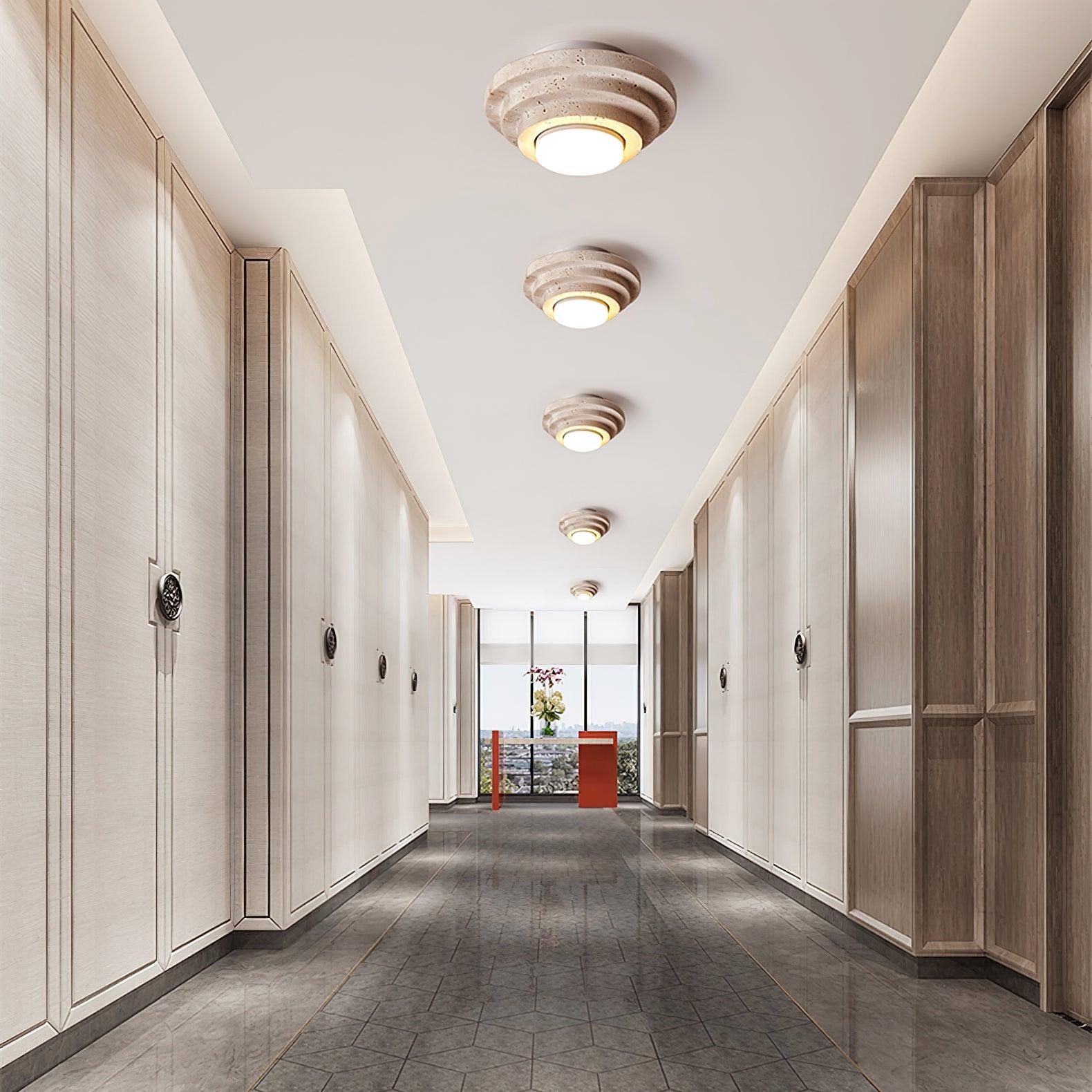Aperture Travertine Ceiling Light D895