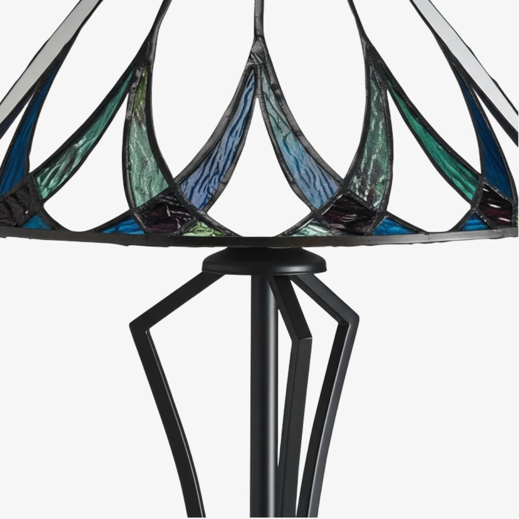 TF Allanton Water Ripple Glass Table Lamp - Classic Style for Living Room, Bedroom or Study T641