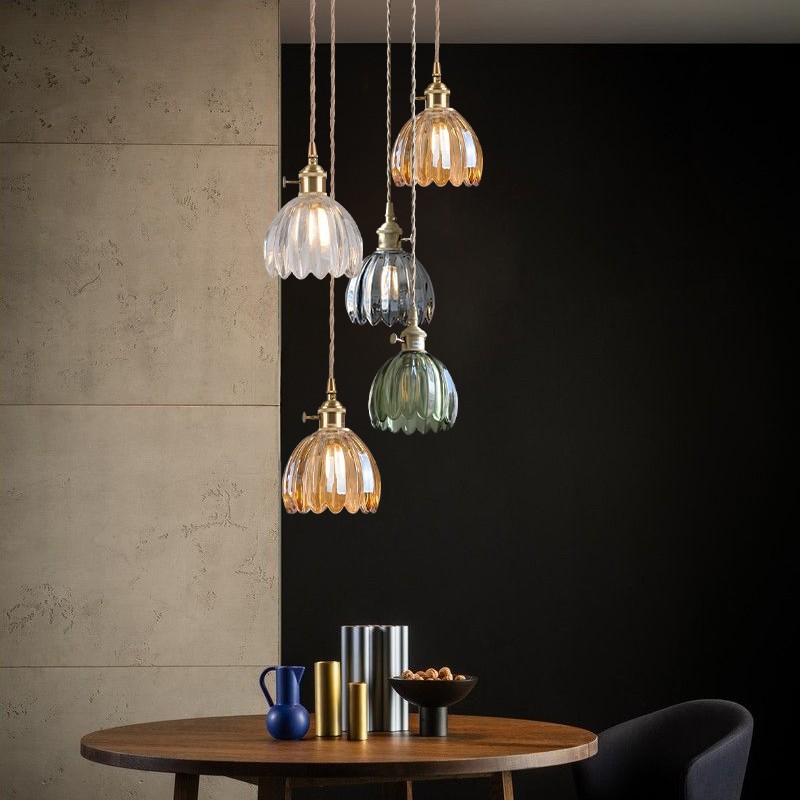 Japanese Retro Glass Flower Pendant Light S28